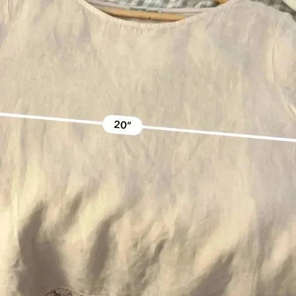 Terzo Milennio linen and crochet top lagenlook boho minimalist neutral pink med - Picture 5 of 8